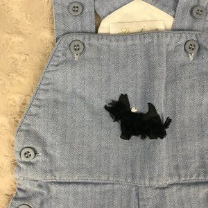 Strasburg Bib Overalls Blue Black Puppy Dog